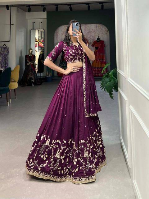 Artriddhs vol 20 Vichitra Silk purple High quality lehenga choli for resellers